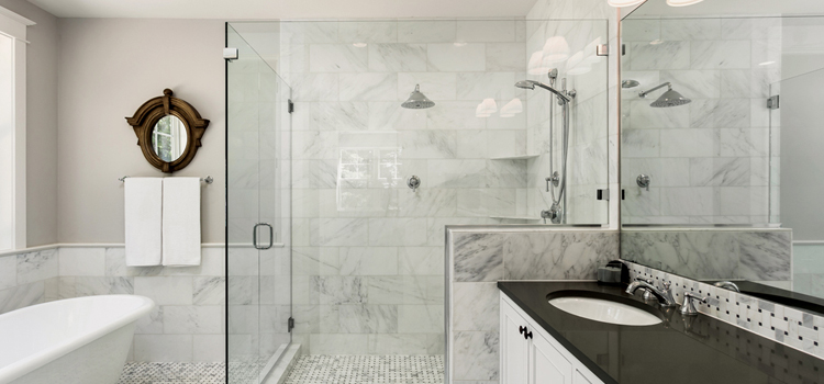 bathroom shower door installation in Lakeland Village