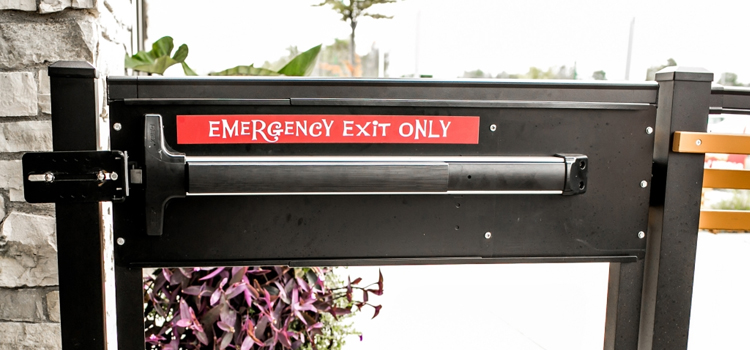 emergency push bar installation in Lakeland Village
