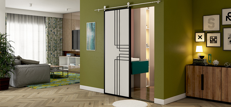 sliding bathroom door installation in Lakeland Village